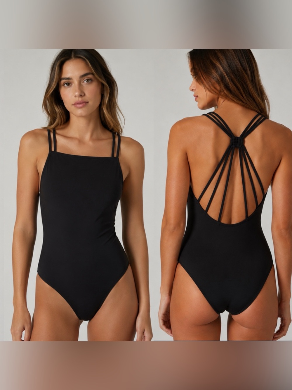 Unsubscribed Woven Back One-Piece Swimsuit New